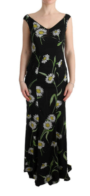 Sunflower Print Full Length Sheath Dress Dolce & Gabbana