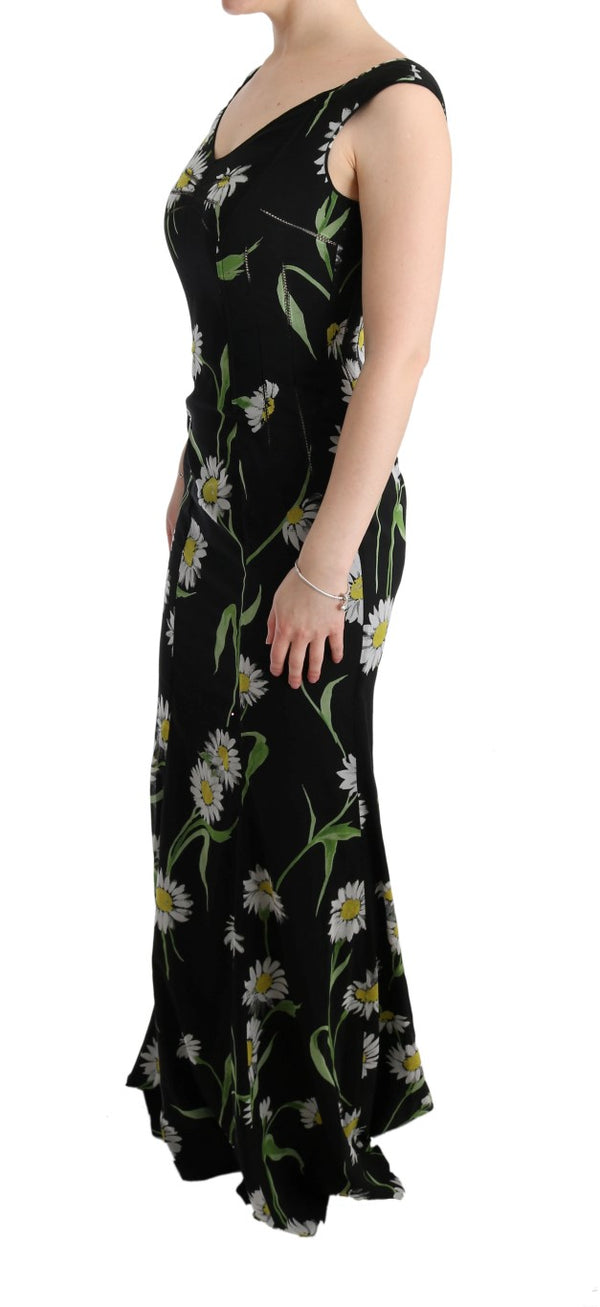 Sunflower Print Full Length Sheath Dress Dolce & Gabbana