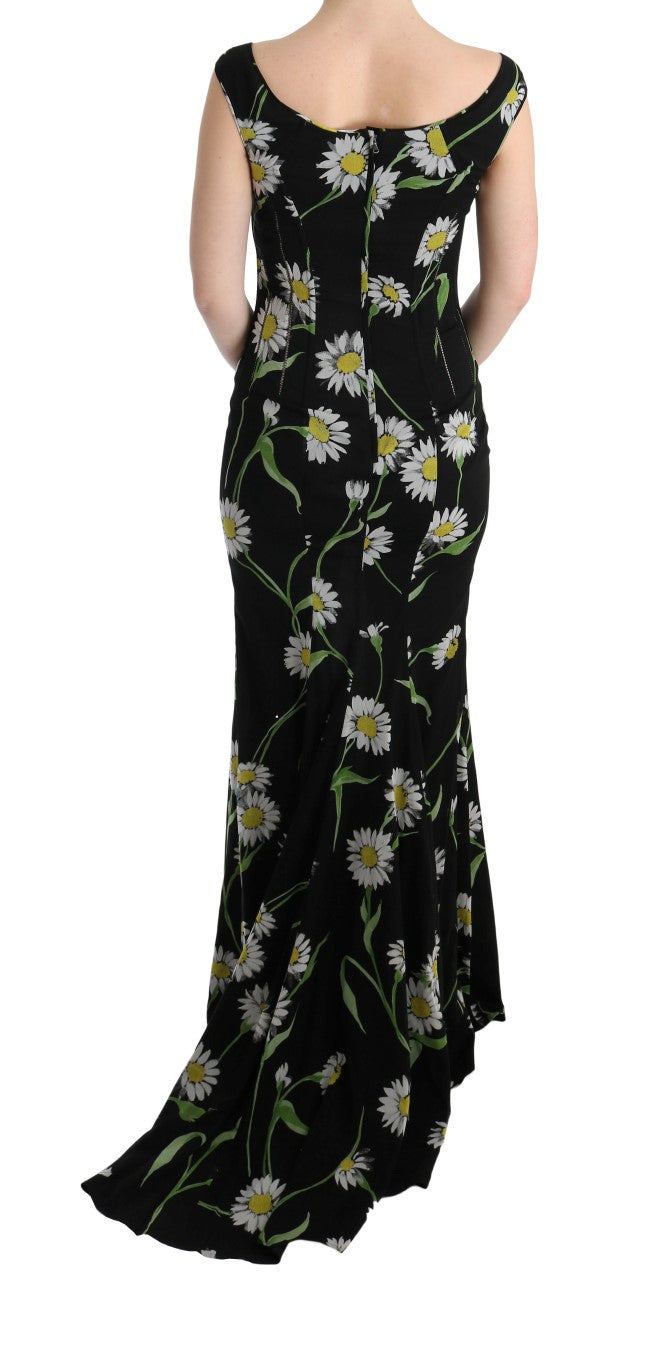 Sunflower Print Full Length Sheath Dress Dolce & Gabbana