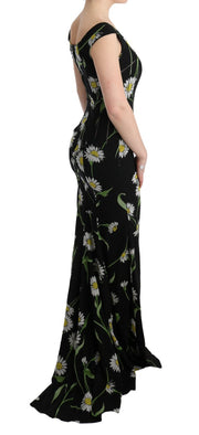 Sunflower Print Full Length Sheath Dress Dolce & Gabbana