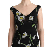 Sunflower Print Full Length Sheath Dress Dolce & Gabbana