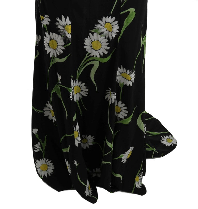 Sunflower Print Full Length Sheath Dress Dolce & Gabbana