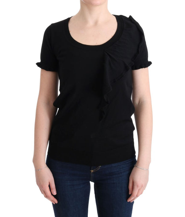 Elegant Black Lana Wool Top MARGHI LO'