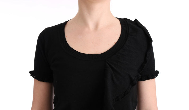 Elegant Black Lana Wool Top MARGHI LO'