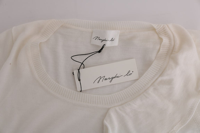 Elegant White Lana Wool Top MARGHI LO'