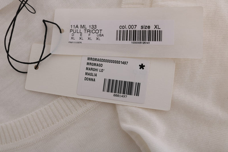 Elegant White Lana Wool Top MARGHI LO'