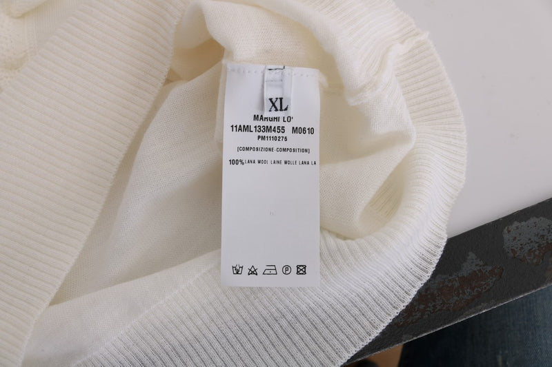 Elegant White Lana Wool Top MARGHI LO'