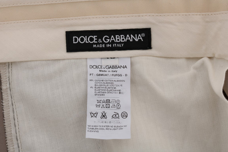 Chic Beige Chinos Casual Pants Dolce & Gabbana