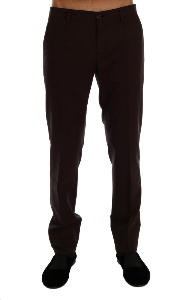 Elegant Slim Fit Formal Trousers in Purple Dolce & Gabbana