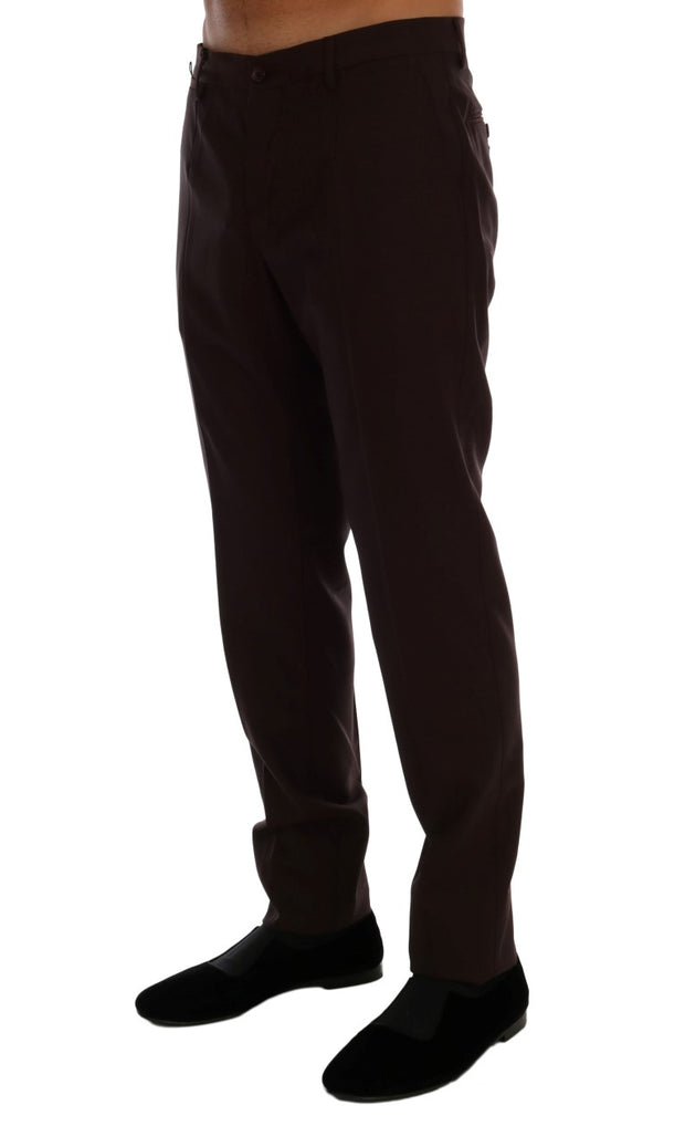 Elegant Slim Fit Formal Trousers in Purple Dolce & Gabbana