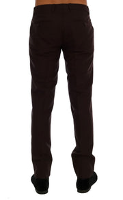 Elegant Slim Fit Formal Trousers in Purple Dolce & Gabbana