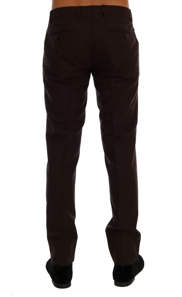 Elegant Slim Fit Formal Trousers in Purple Dolce & Gabbana