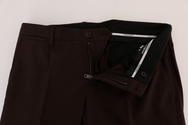 Elegant Slim Fit Formal Trousers in Purple Dolce & Gabbana