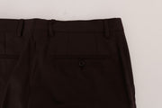 Elegant Slim Fit Formal Trousers in Purple Dolce & Gabbana