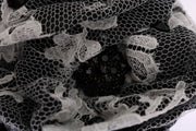 Elegant Black & White Floral Lace Crystal Hair Claw Dolce & Gabbana