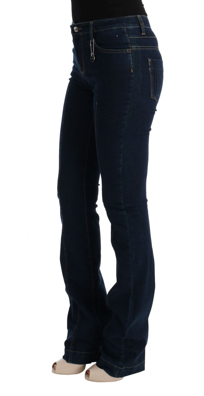 Chic Flared Cotton Jeans in Blue Costume National