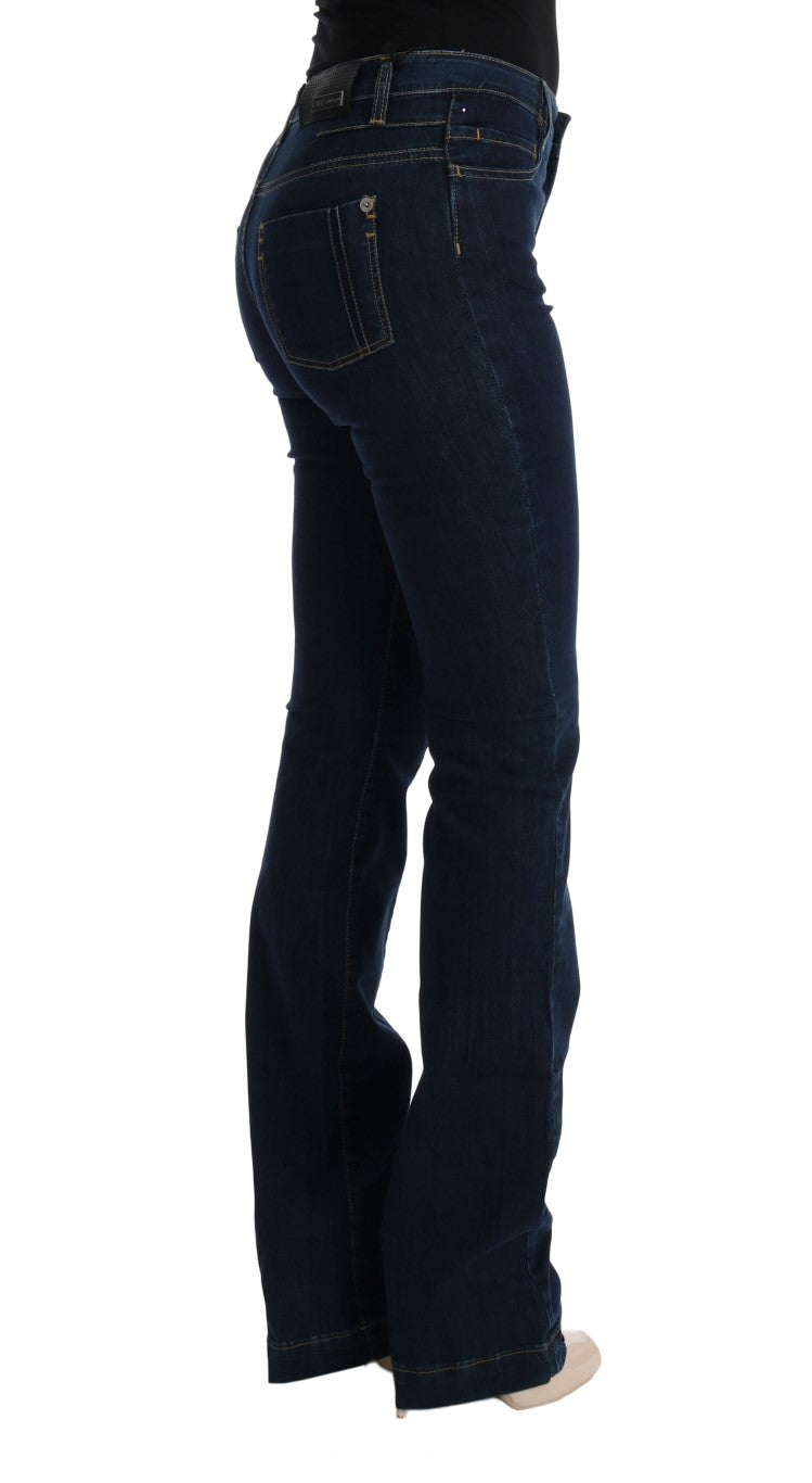 Chic Flared Cotton Jeans in Blue Costume National