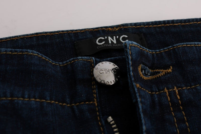 Chic Flared Cotton Jeans in Blue Costume National