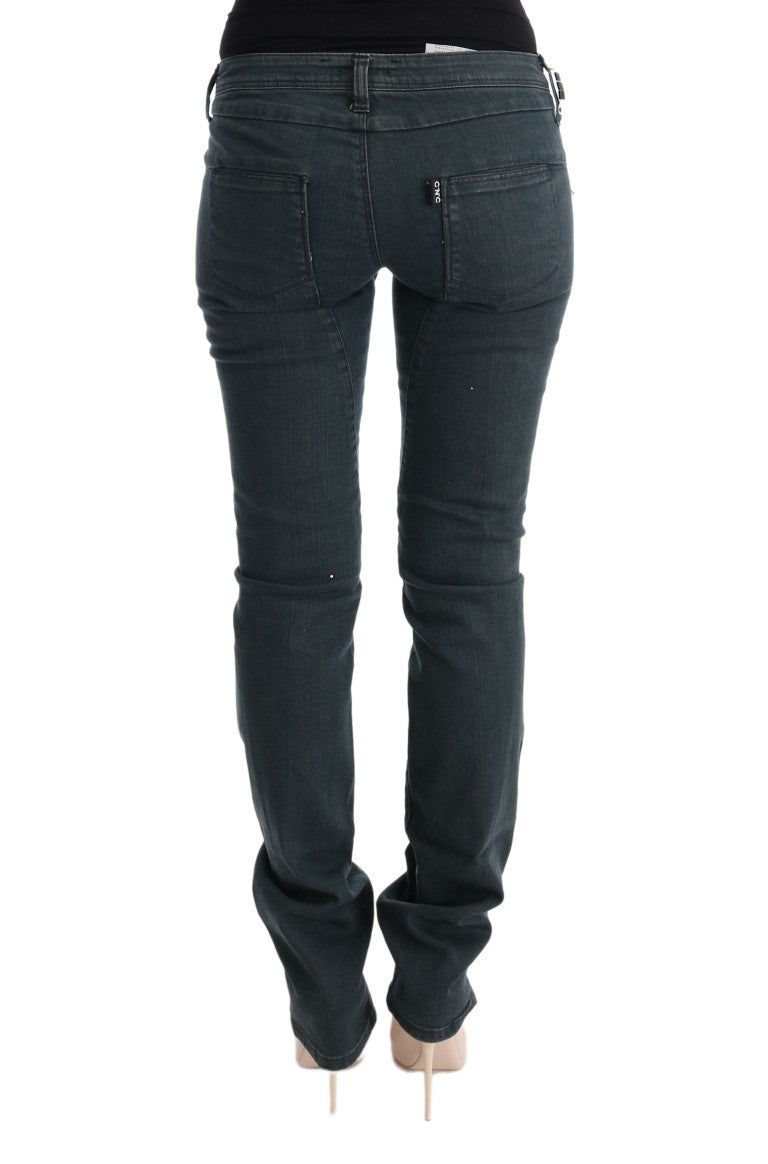 Chic Superslim Gray Cotton Jeans Costume National