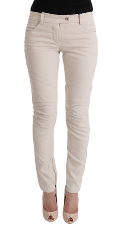 Chic White Slim Fit Denim Treasure Ermanno Scervino