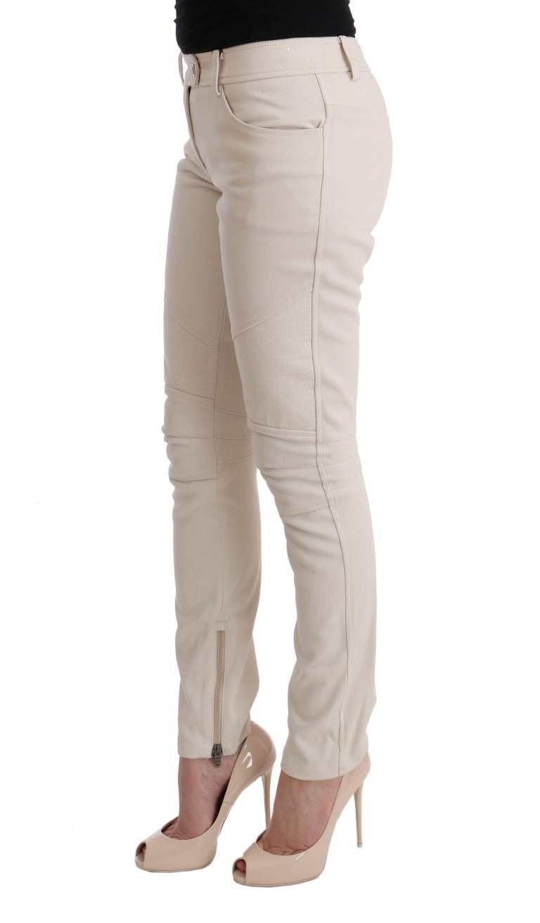 Chic White Slim Fit Denim Treasure Ermanno Scervino