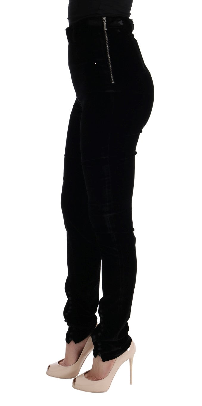 Sleek High-Waist Black Trousers Ermanno Scervino