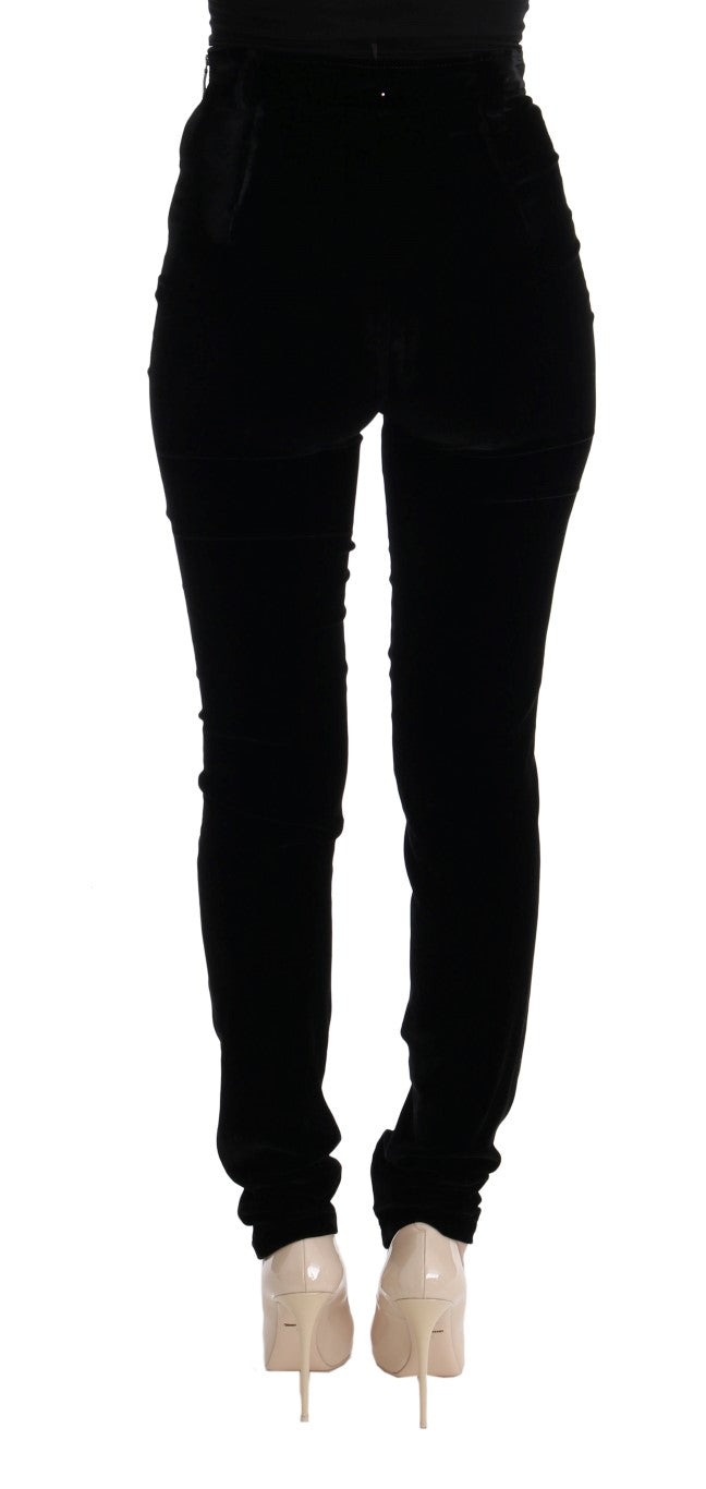 Sleek High-Waist Black Trousers Ermanno Scervino