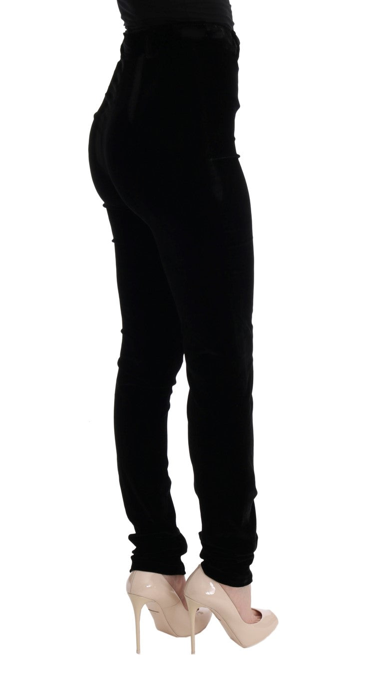 Sleek High-Waist Black Trousers Ermanno Scervino