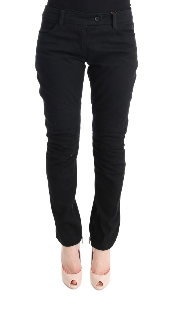 Chic Black Slim Fit Trousers Ermanno Scervino