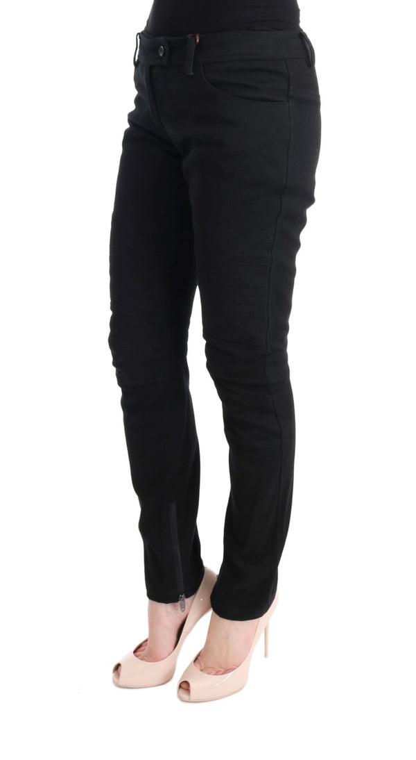 Chic Black Slim Fit Trousers Ermanno Scervino