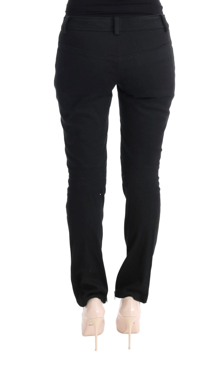 Chic Black Slim Fit Trousers Ermanno Scervino