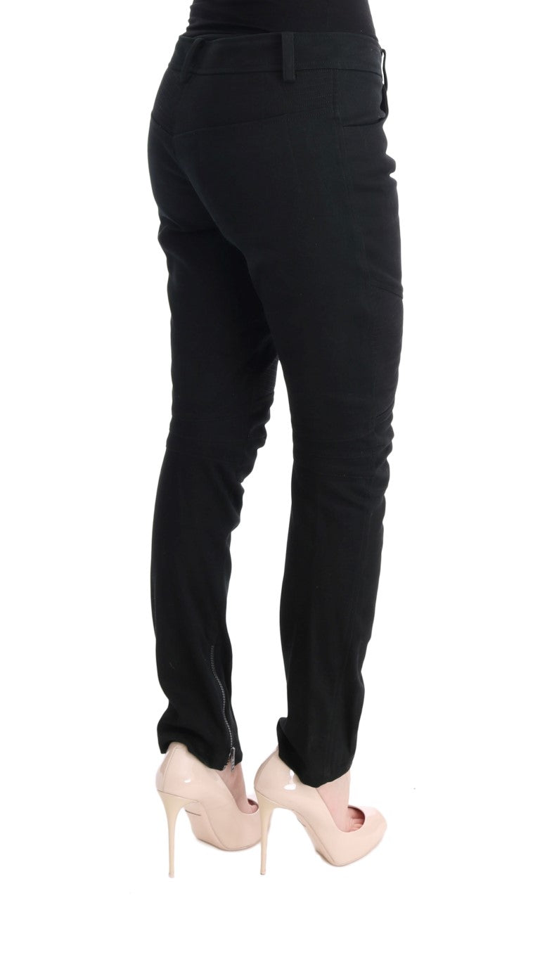 Chic Black Slim Fit Trousers Ermanno Scervino