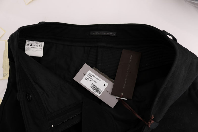 Chic Black Slim Fit Trousers Ermanno Scervino