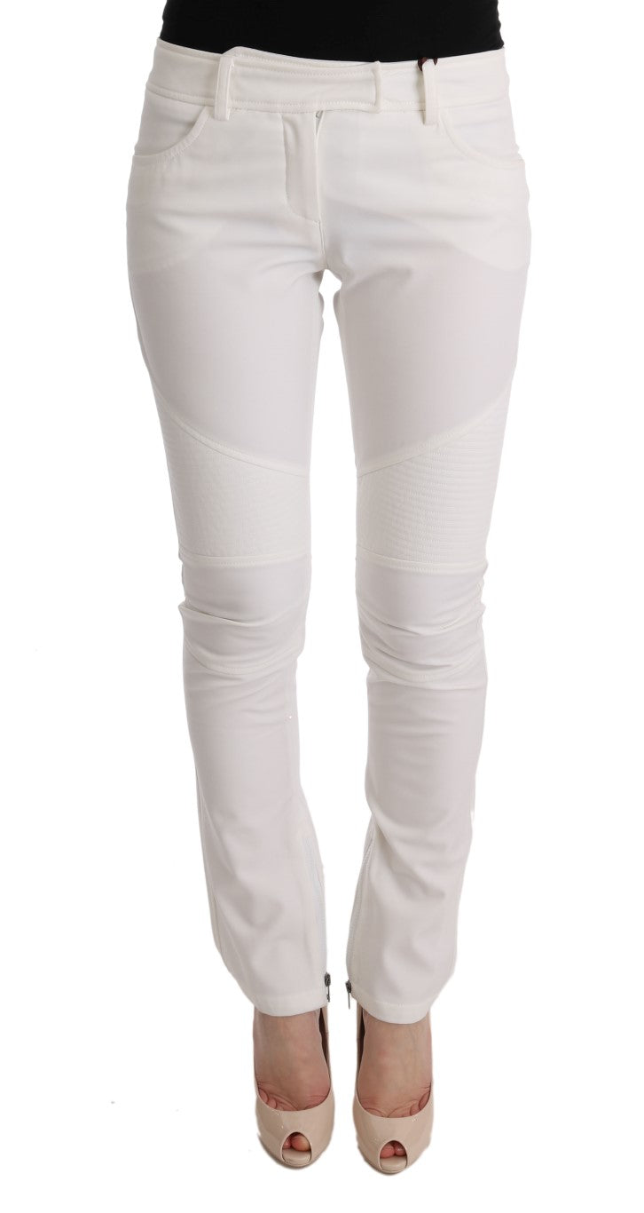 Chic White Slim Fit Cotton Pants Ermanno Scervino