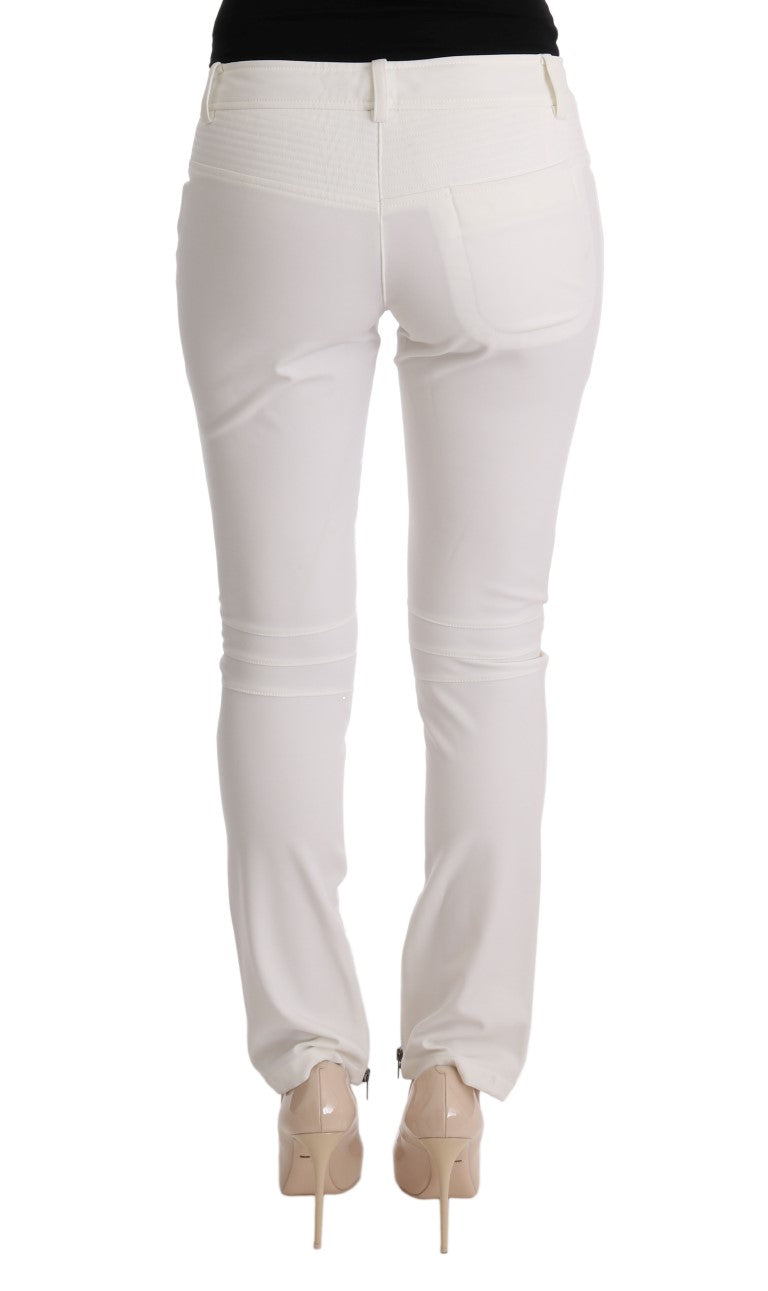 Chic White Slim Fit Cotton Pants Ermanno Scervino