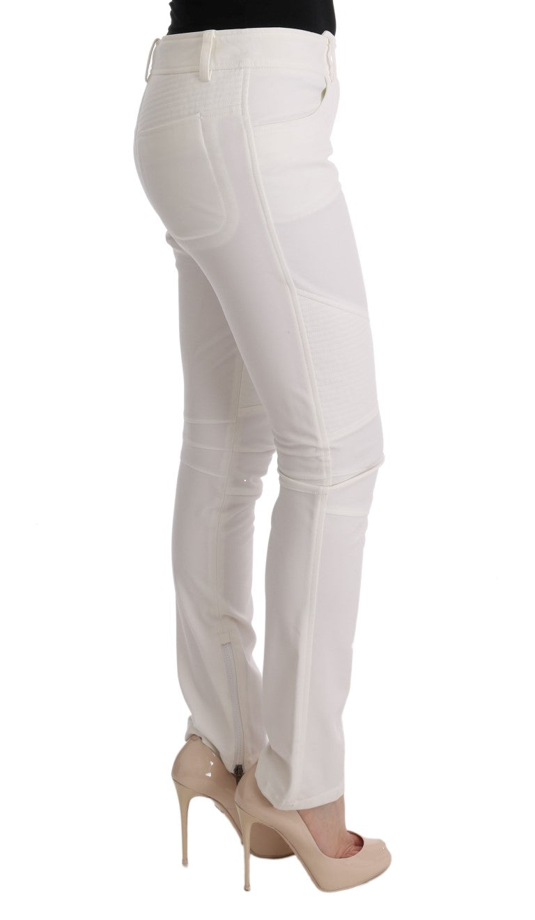 Chic White Slim Fit Cotton Pants Ermanno Scervino