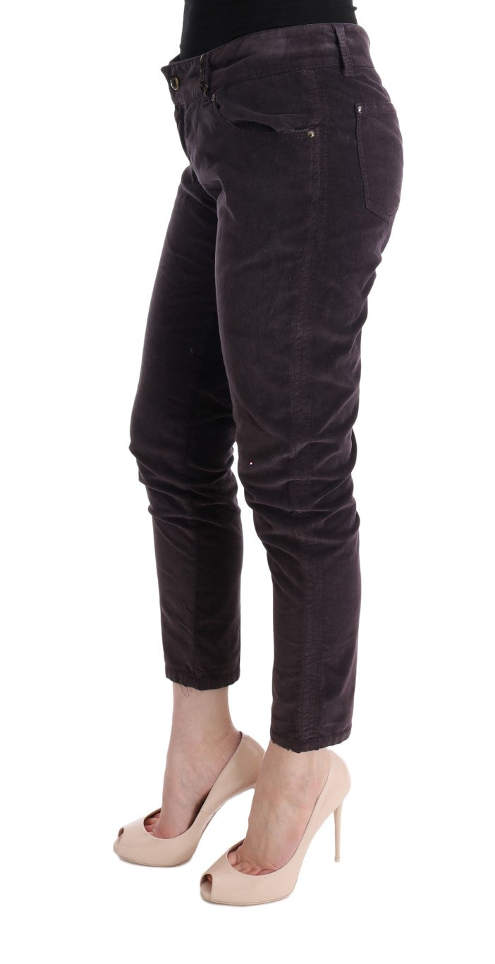 Chic Brown Capri Cropped Cotton Pants Ermanno Scervino