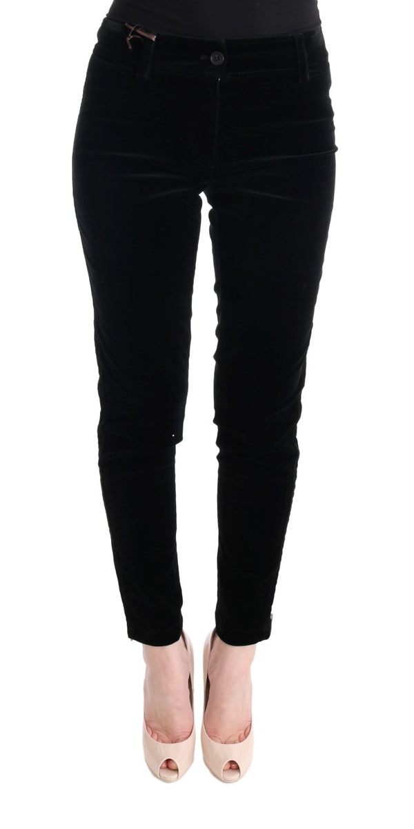 Chic Black Slim Fit Cropped Pants Ermanno Scervino