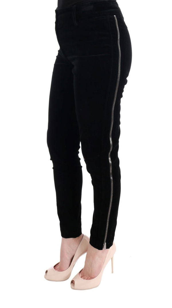 Chic Black Slim Fit Cropped Pants Ermanno Scervino