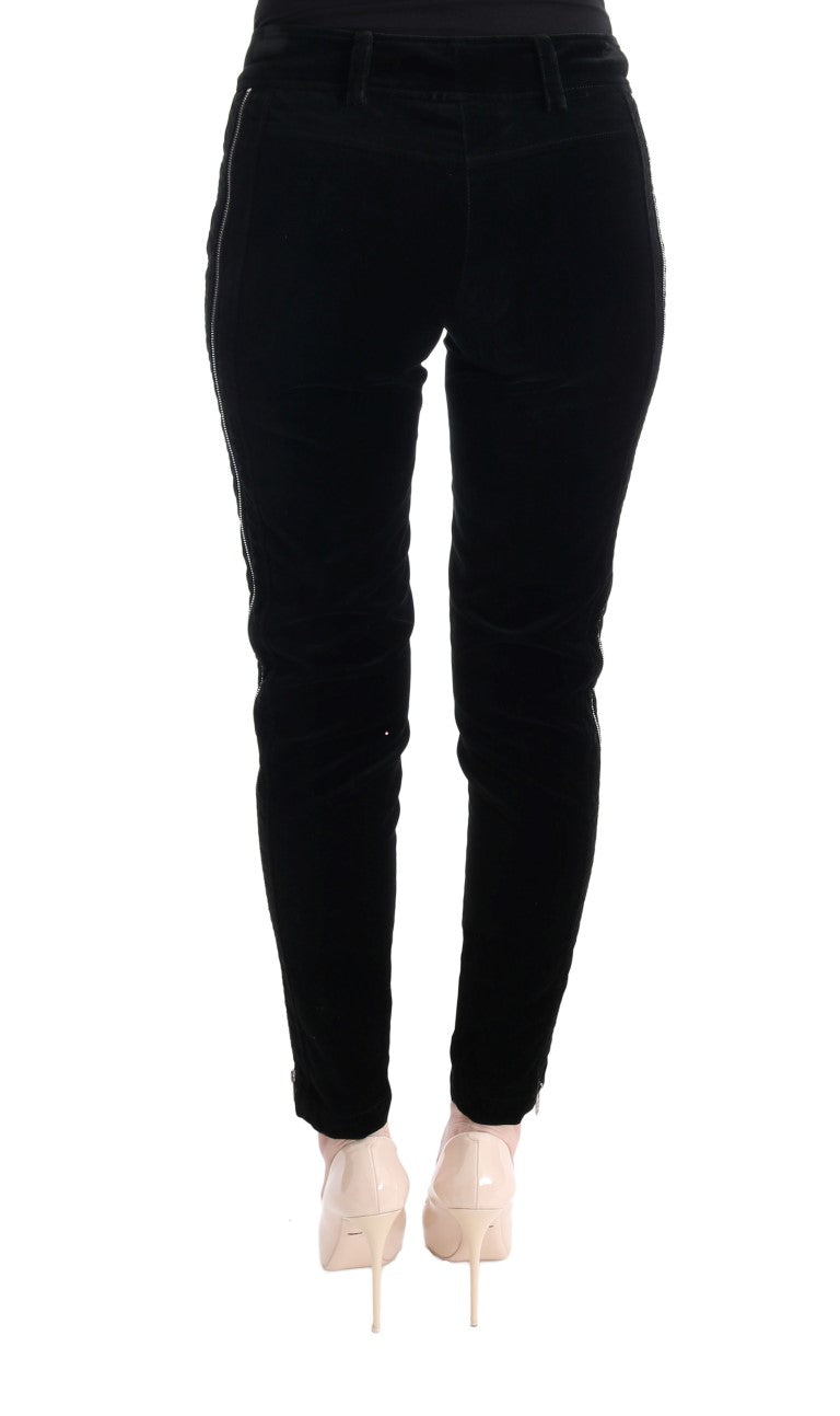 Chic Black Slim Fit Cropped Pants Ermanno Scervino