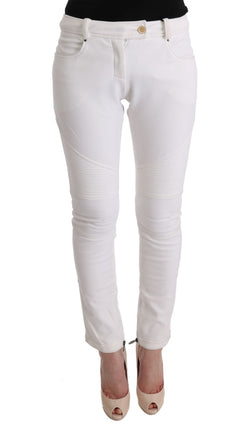 Chic White Slim Fit Cotton Pants Ermanno Scervino