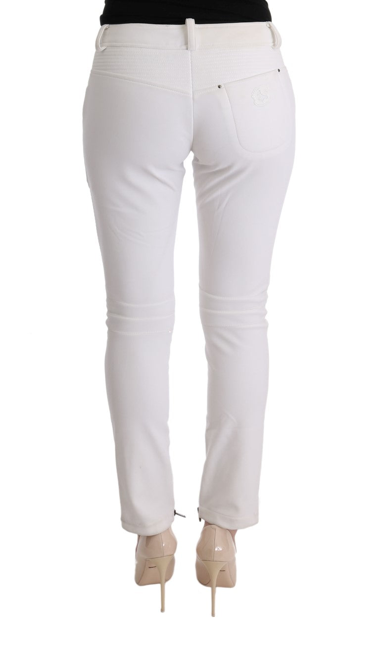 Chic White Slim Fit Cotton Pants Ermanno Scervino