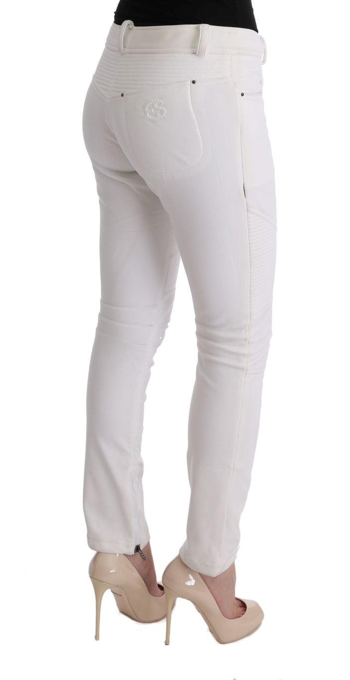 Chic White Slim Fit Cotton Pants Ermanno Scervino