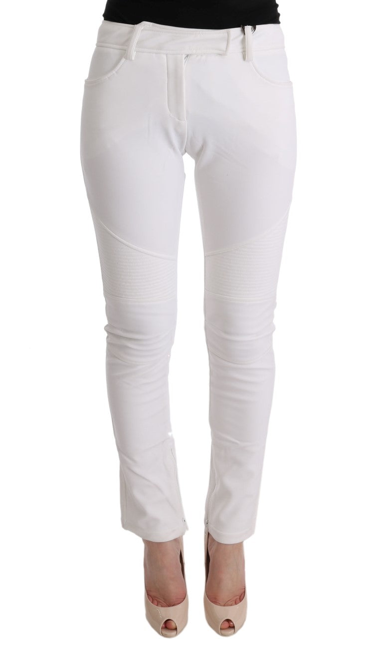 Chic White Slim Fit Cotton Trousers Ermanno Scervino