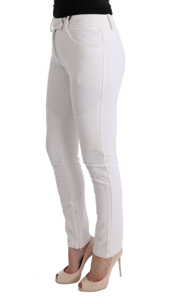 Chic White Slim Fit Cotton Trousers Ermanno Scervino