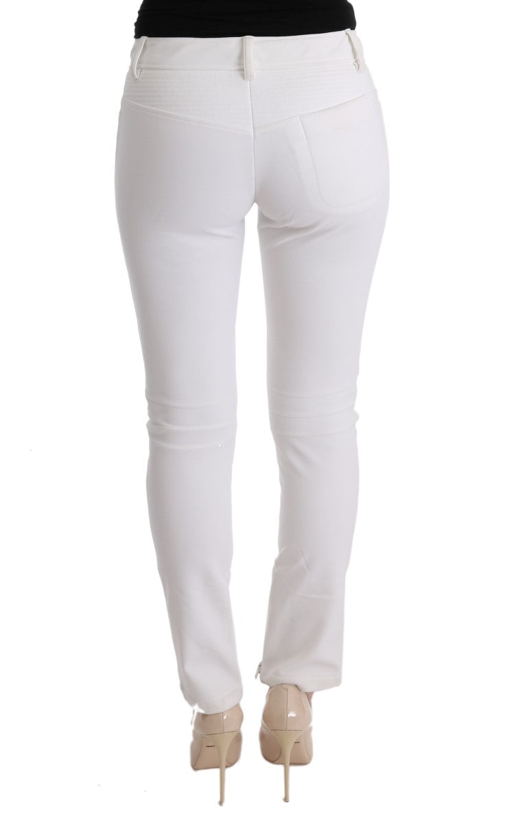 Chic White Slim Fit Cotton Trousers Ermanno Scervino