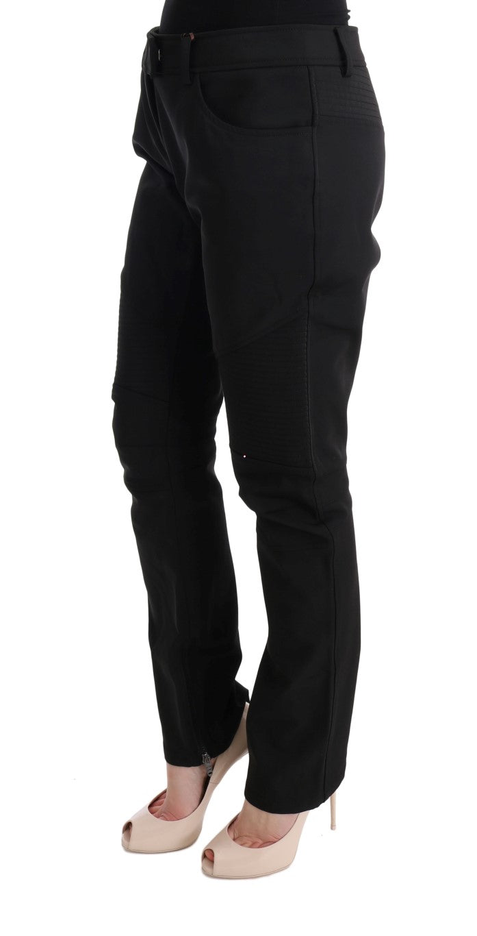 Sleek Black Cotton Slim Fit Pants Ermanno Scervino