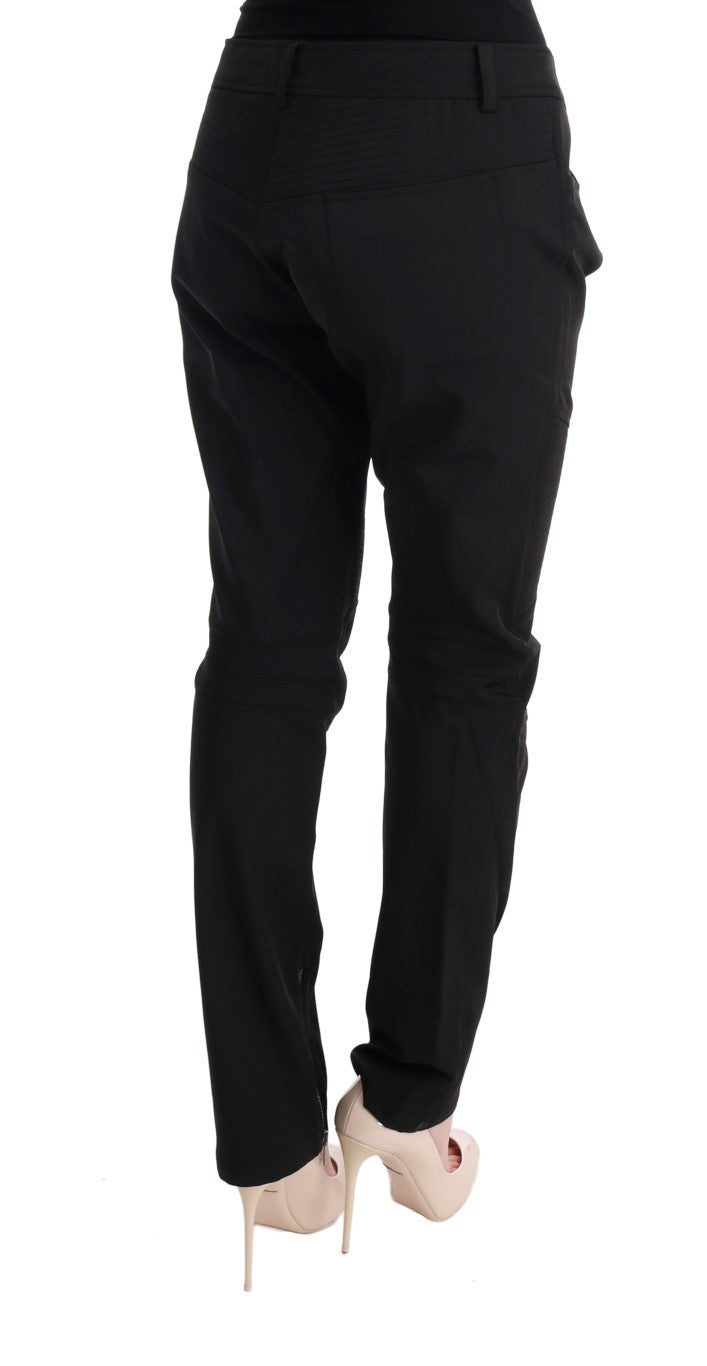 Sleek Black Cotton Slim Fit Pants Ermanno Scervino