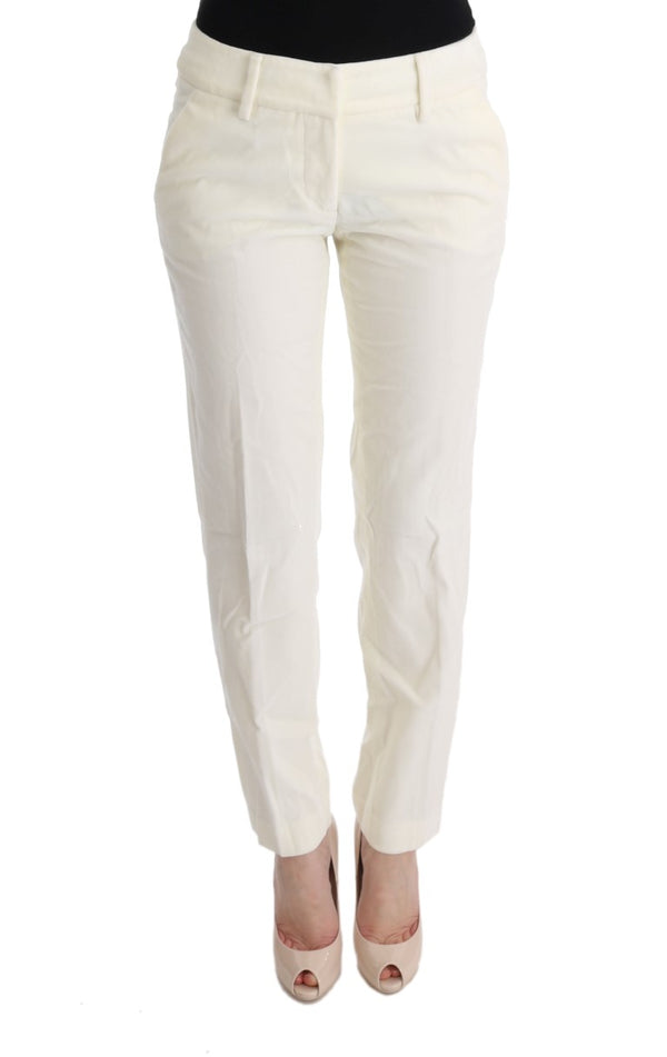 Chic White Regular Fit Pants Ermanno Scervino