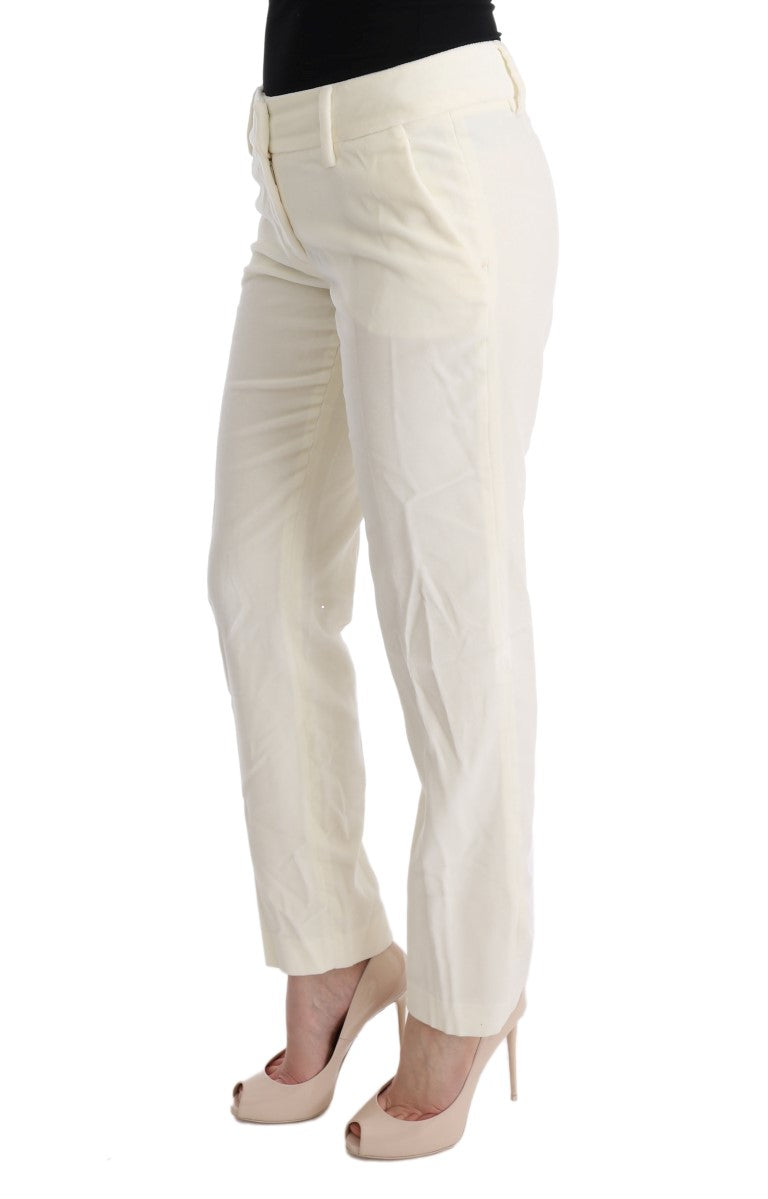 Chic White Regular Fit Pants Ermanno Scervino